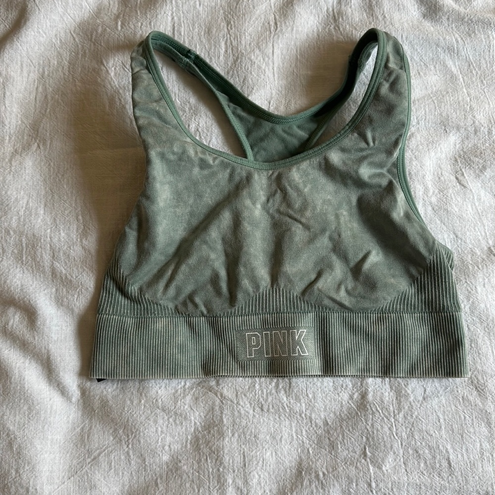 Pink sports bra